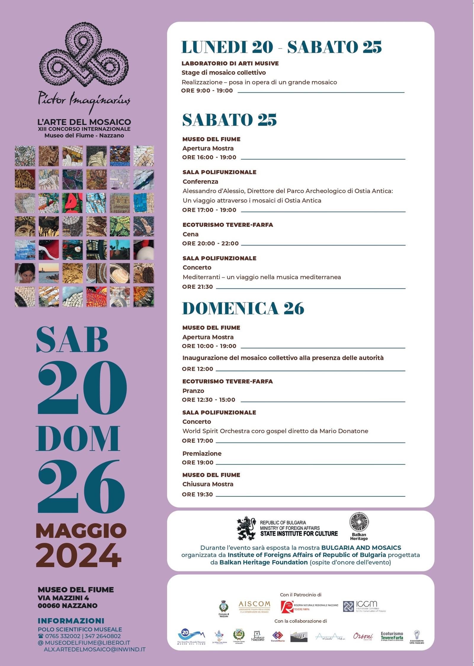 The Exhibition "Bulgaria and Mosaics" was Presented on the 13. Contemporary Mosaic Festival in Nazano, Italy
